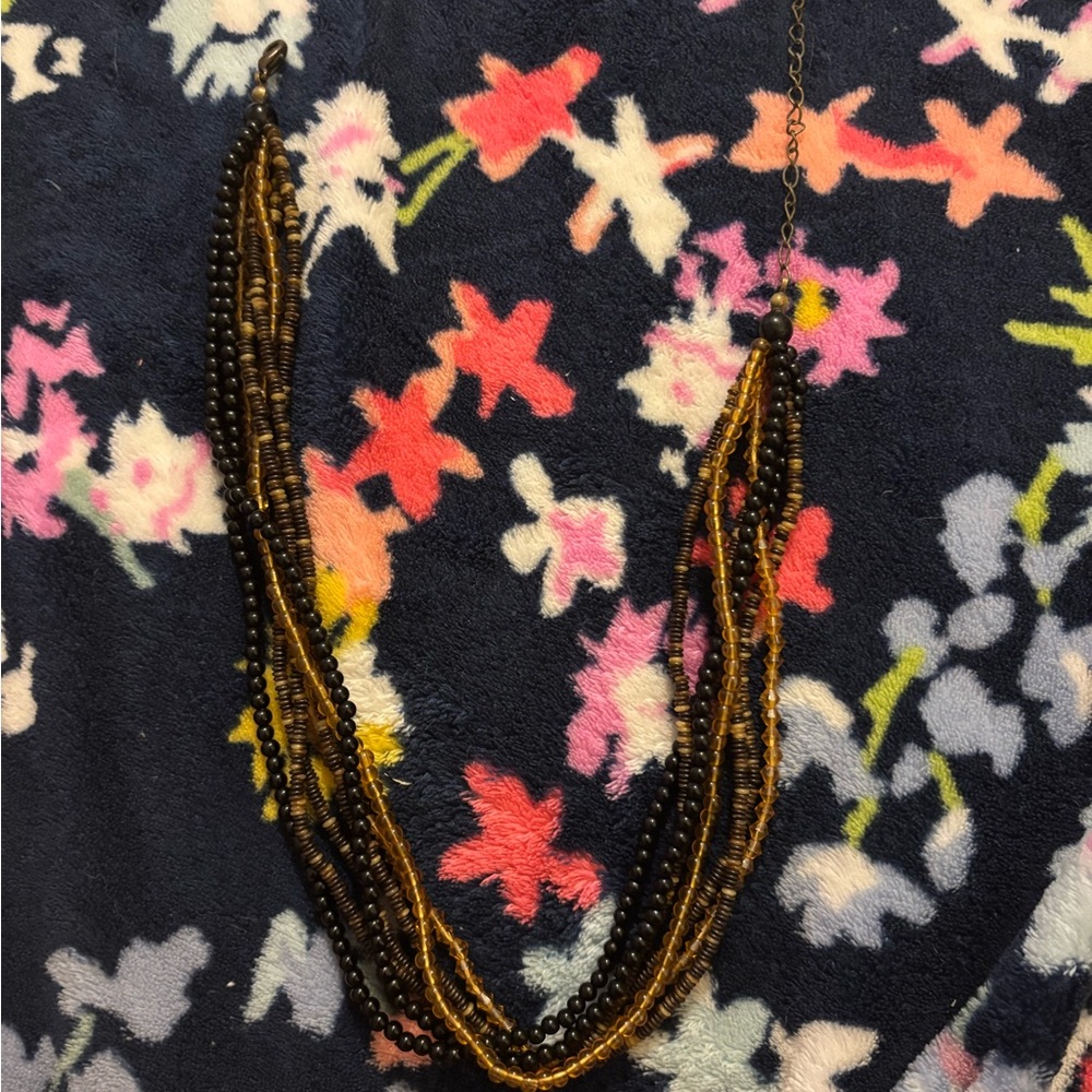 Elegant Beaded Necklace - Brown and Black